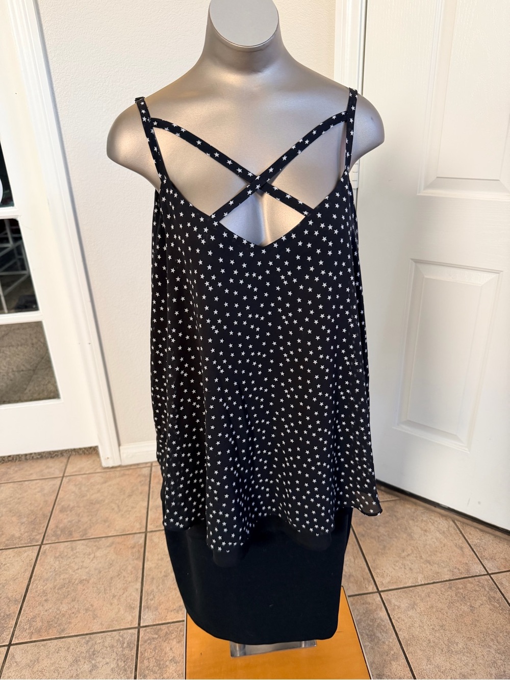 torrid Black Star Print Crisscross Tank
